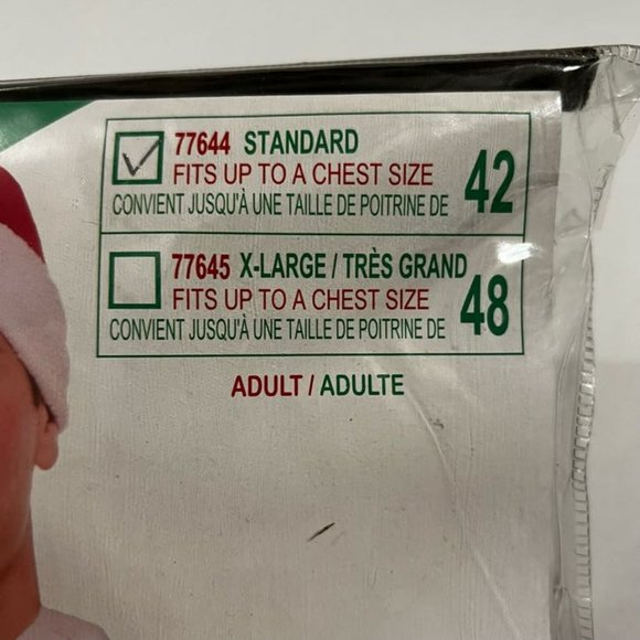 Simply Santa Suited Jacket & Hat Adult Costume One Size fits most up to Size 42 - Picture 4 of 11